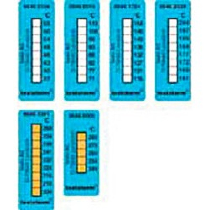 Термометрические полоски testoterm (брошюра по 10 листков каждая), от +161 до +204 °C Testo